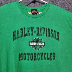 Vintage Harley-Davidson Texas Shirt Size XL Mens Green Motorcycles Biker Bolt